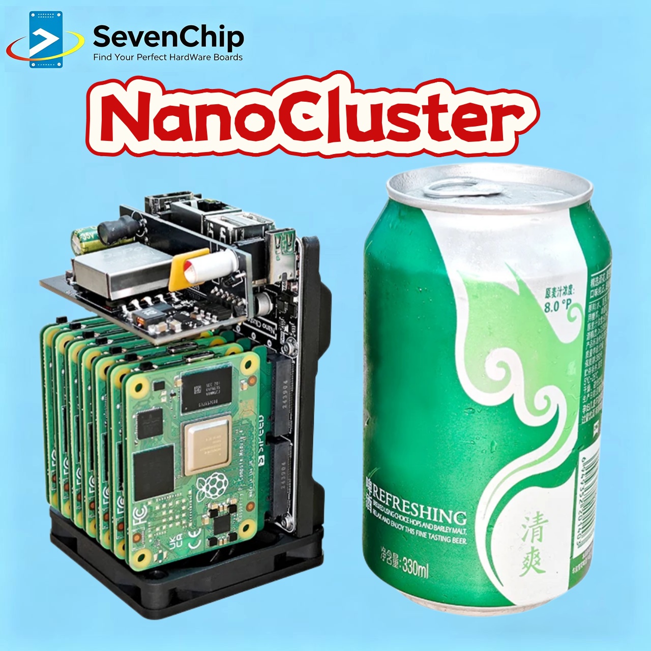 Sipeed NanoCluster 7x CM4/CM5  - Deskpi Super6C recension och pris