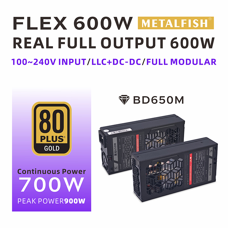 METALFISH Flex 600W Modular Po - Atx Power Supply 1U Flex 500W recension och pris